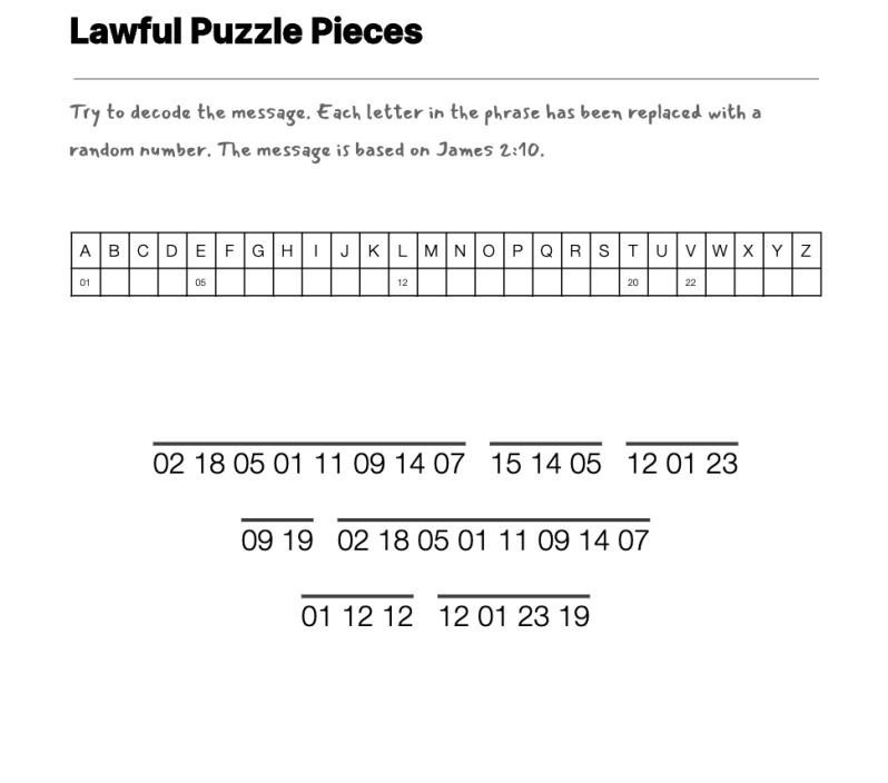 A Little Bit of Sin cryptogram